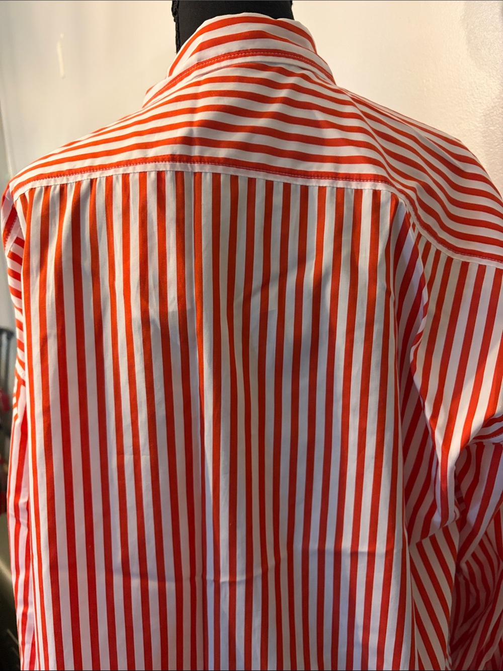 Women’s Orange and White Striped Button-Up Shirt - Ralph Lauren NWT - Picture 4 of 6